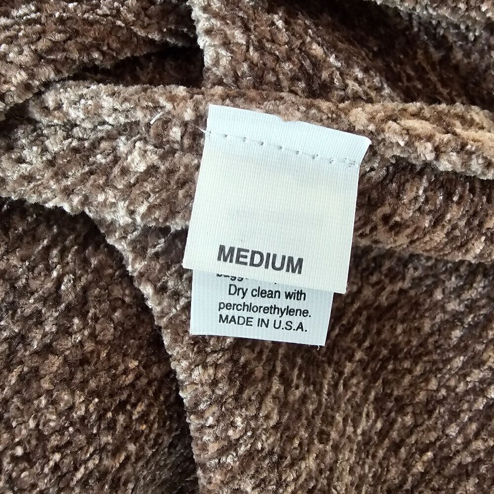 Annie M Knitwear Brown 100% Viscose Chenille Top With Scarf Belt, Made In USA - Picture 5 of 13